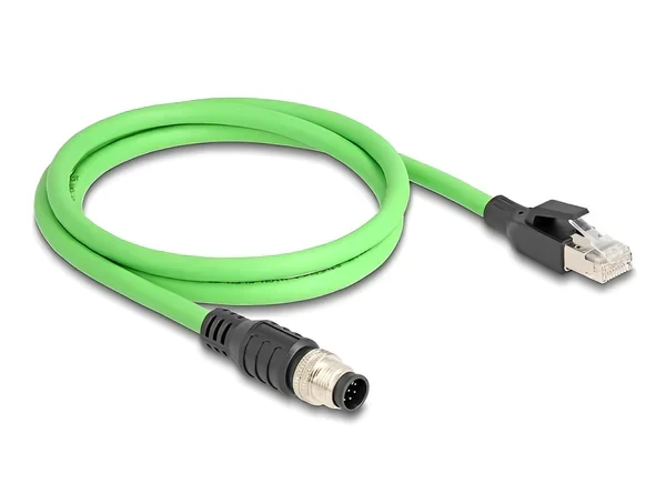 כבל רשת תעשייתי M12 PUR (TPU) תקע A-coded 8 pin לתקע RJ45 ז/נ DELOCK | 80421