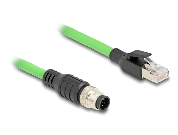 כבל רשת תעשייתי M12 PUR (TPU) תקע A-coded 8 pin לתקע RJ45 ז/נ DELOCK | 80421