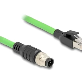 כבל רשת תעשייתי M12 PUR (TPU) תקע A-coded 8 pin לתקע RJ45 ז/נ DELOCK | 80422