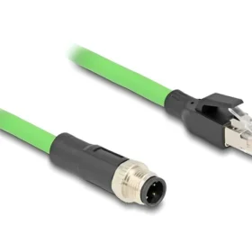 כבל רשת תעשייתי M12 PUR (TPU) תקע D-coded 4 pin לתקע RJ45 ז/נ DELOCK 80427