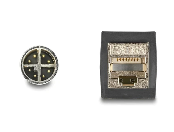 כבל רשת תעשייתי M12 PUR (TPU) תקע X-coded 8 pin לשקע RJ45 ז/נ DELOCK | 60572