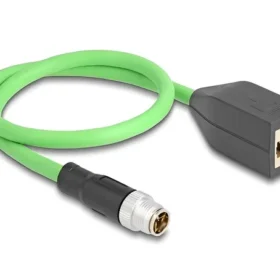 כבל רשת תעשייתי M12 PUR (TPU) תקע X-coded 8 pin לשקע RJ45 ז/נ DELOCK | 60572