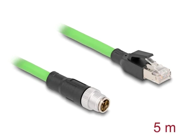כבל רשת תעשייתי M12 PUR (TPU) תקע X-coded 8 pin לתקע RJ45 ז/ז DELOCK | 80444
