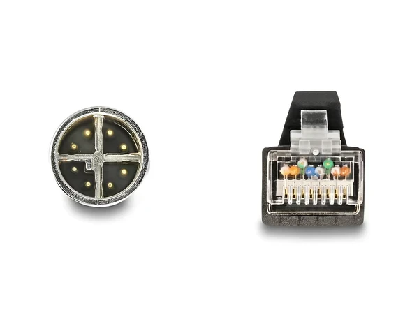 כבל רשת תעשייתי M12 PUR (TPU) תקע X-coded 8 pin לתקע RJ45 ז/ז DELOCK | 80444