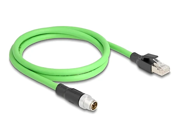 כבל רשת תעשייתי M12 PUR (TPU) תקע X-coded 8 pin לתקע RJ45 ז/ז DELOCK | 80444