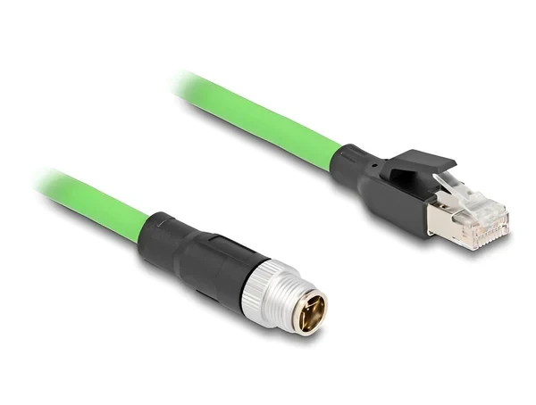 כבל רשת תעשייתי M12 PUR (TPU) תקע X-coded 8 pin לתקע RJ45 ז/ז DELOCK | 80444