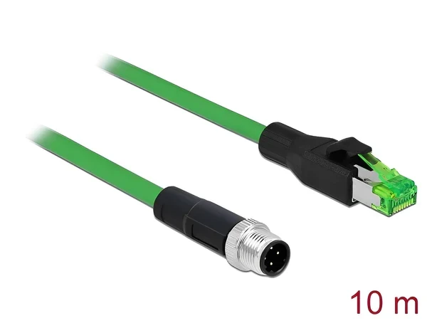 כבל רשת תעשייתי M12 PVC תקע 4pin D-coded לתקע RJ45 ז/נ DELOCK | 87842
