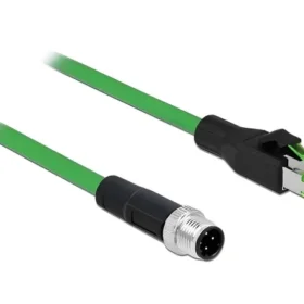 כבל רשת תעשייתי M12 PVC תקע 4pin D-coded לתקע RJ45 ז/נ DELOCK | 87842