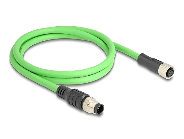 כבל רשת תעשייתי מאריך M12 8 pin A-coded PUR (TPU) ז/נ DELOCK | 80401