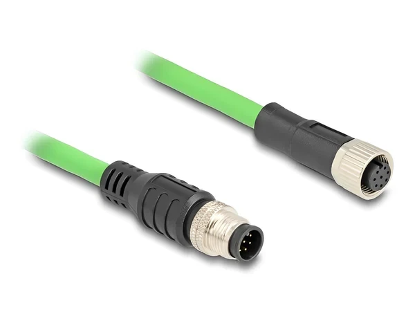 כבל רשת תעשייתי מאריך M12 8 pin A-coded PUR (TPU) ז/נ DELOCK | 80404