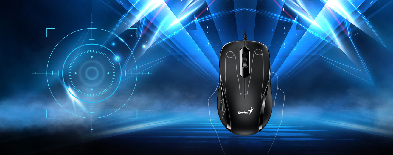 עכבר אופטי 3 לחצנים 1200 DPI חיבור USB בצבע שחור Genius | 31010026402 | DX-101
