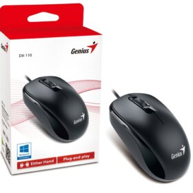 עכבר אופטי חוטי חיבור USB אורך כבל 1.5 מטר בצבע שחור Genius | 31010011402 | DX-125