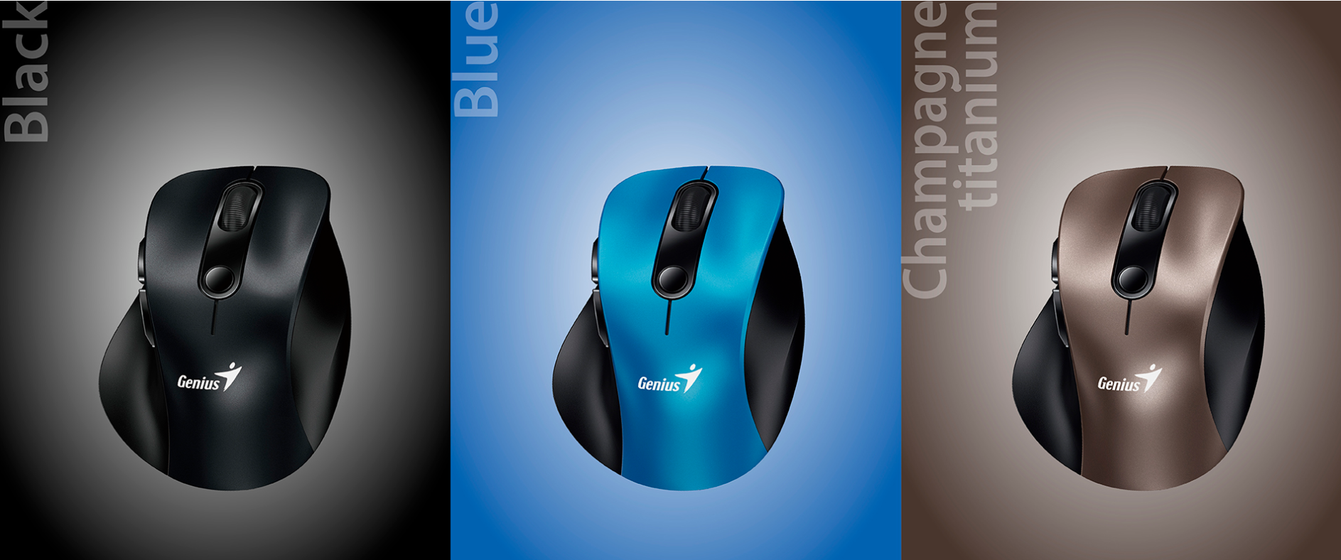 עכבר אלחוטי חיבור Wireless Bluetooth בצבע שחור Genius | 31030038403 | Ergo 9000S