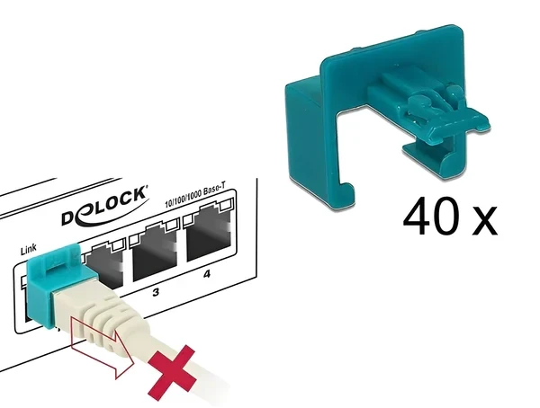 קליפס לאבטחת כבלי רשת סט 40 יחידות DELOCK | 86446