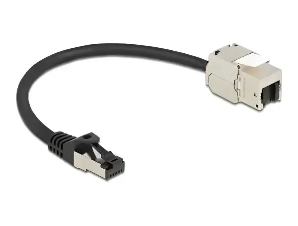 שקע קיסטון מסוכך Cat.6A על כבל רשת לתקע RJ45 ז/נ DELOCK | 87022