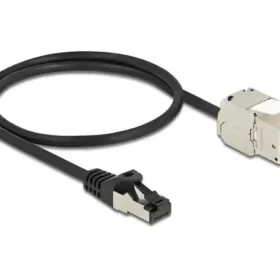 שקע קיסטון מסוכך Cat.6A על כבל רשת לתקע RJ45 ז/נ DELOCK | 87025
