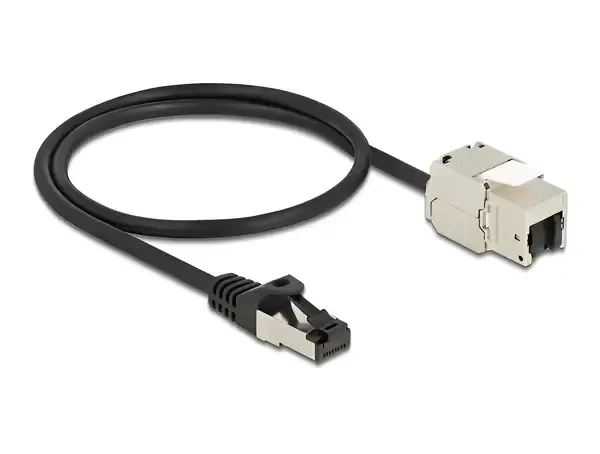 שקע קיסטון מסוכך Cat.6A על כבל רשת לתקע RJ45 ז/נ DELOCK | 87025