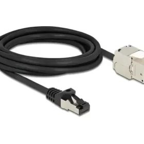 שקע קיסטון מסוכך Cat.6A על כבל רשת לתקע RJ45 ז/נ DELOCK | 87029