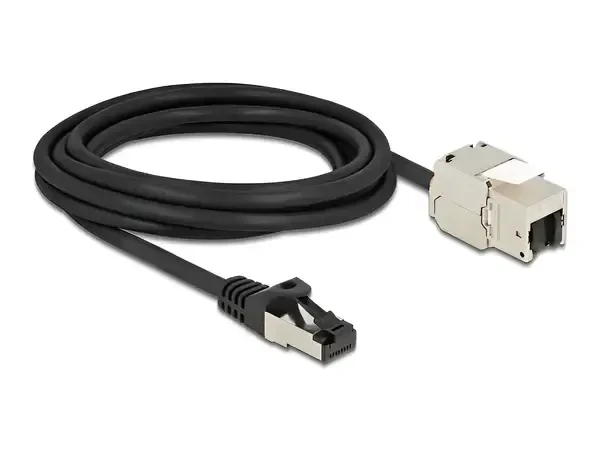שקע קיסטון מסוכך Cat.6A על כבל רשת לתקע RJ45 ז/נ DELOCK | 87029