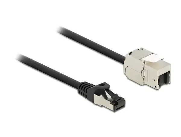 שקע קיסטון מסוכך Cat.6A על כבל רשת לתקע RJ45 ז/נ DELOCK | 87029
