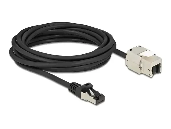 שקע קיסטון מסוכך Cat.6A על כבל רשת לתקע RJ45 ז/נ DELOCK | 87030