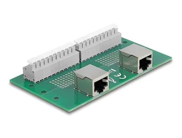טרמינל בלוק DIN rail בחיבור לחיצה עם 2 יציאות RJ50 נקבה DELOCK 67014