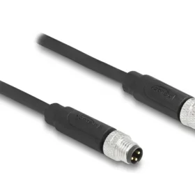 כבל רשת מאריך תעשייתי M8 PUR (TPU) תקע 3pin A-coded לשקע 3pin A-coded ז/ז DELOCK | 80140