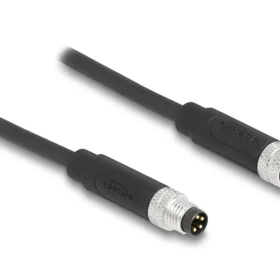 כבל רשת מאריך תעשייתי M8 PUR (TPU) תקע 4pin A-coded לשקע 4pin A-coded ז/נ DELOCK | 80143