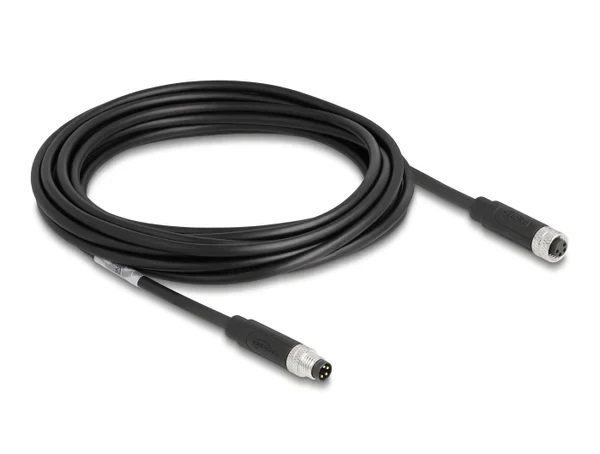 כבל רשת מאריך תעשייתי M8 PUR (TPU) תקע 4pin A-coded לשקע 4pin A-coded ז/נ DELOCK | 80145