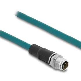 כבל רשת תעשייתי M12 Cat.6A PUR (TPU) תקע 8pin X-coded ז/נ DELOCK | 87854