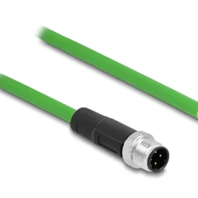 כבל רשת תעשייתי M12 PROFINET PUR (TPU) תקע 4pin D-coded נ/- DELOCK | 87849