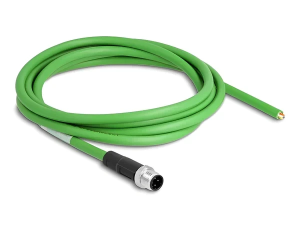 כבל רשת תעשייתי M12 PROFINET PUR (TPU) תקע 4pin D-coded נ/- DELOCK | 87850