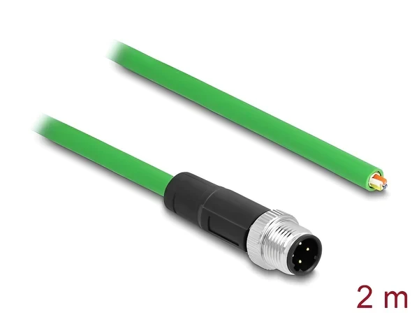 כבל רשת תעשייתי M12 PROFINET PVC תקע 4pin D-coded נ/- DELOCK | 87847