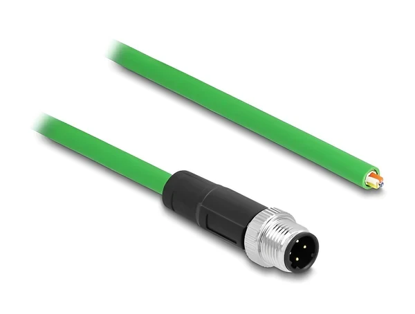 כבל רשת תעשייתי M12 PROFINET PVC תקע 4pin D-coded נ/- DELOCK | 87847