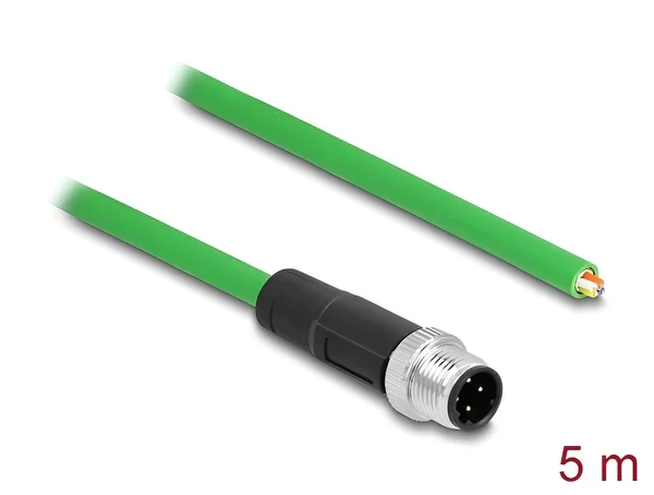 כבל רשת תעשייתי M12 PROFINET PVC תקע 4pin D-coded נ/- DELOCK | 87848