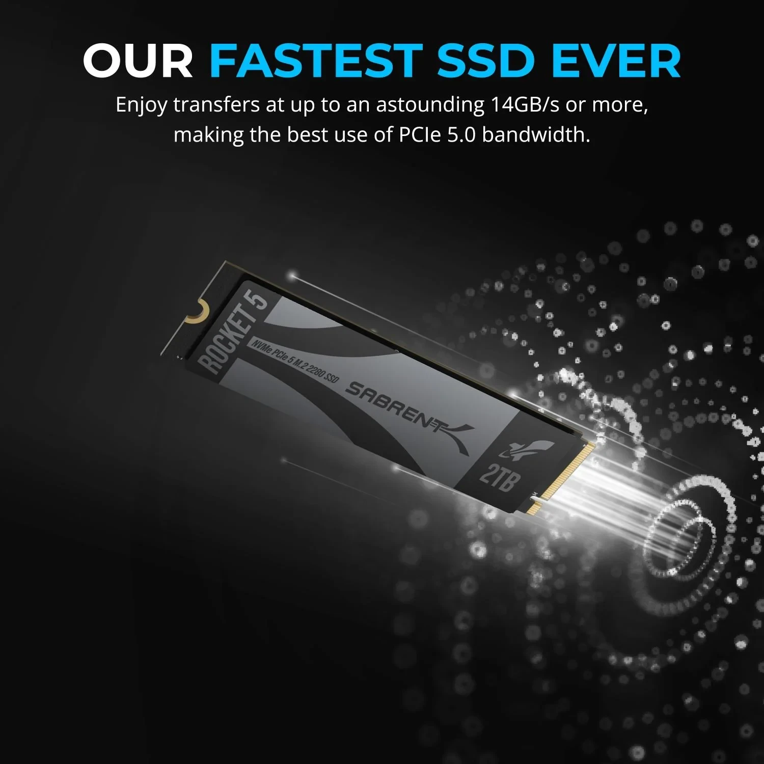 כונן פנימי SSD בנפח 1TB במהירויות גבוהות Sabrent | SB-RKT5-1TB | NVMe PCIe M.2 5.0