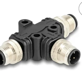 מפצל M12 T-Splitter IP67 תקע A-coded 4pin ל- 2 תקעים 4pin נ/נ DELOCK | 60578