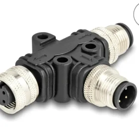 מפצל M12 T-Splitter IP67 תקע A-coded 4pin לשקע 4pin + תקע 4pin נ/נ DELOCK | 60580