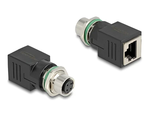 מתאם M12 Cat.5e PROFINET שקע M12 D-coded 4 pin לשקע RJ45 נקבה DELOCK | 60060