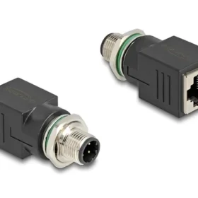 מתאם M12 Cat.5e PROFINET תקע M12 D-coded 4 pin לשקע RJ45 נקבה DELOCK 60061