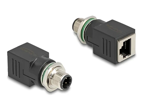 מתאם M12 Cat.5e PROFINET תקע M12 D-coded 4 pin לשקע RJ45 נקבה DELOCK 60061