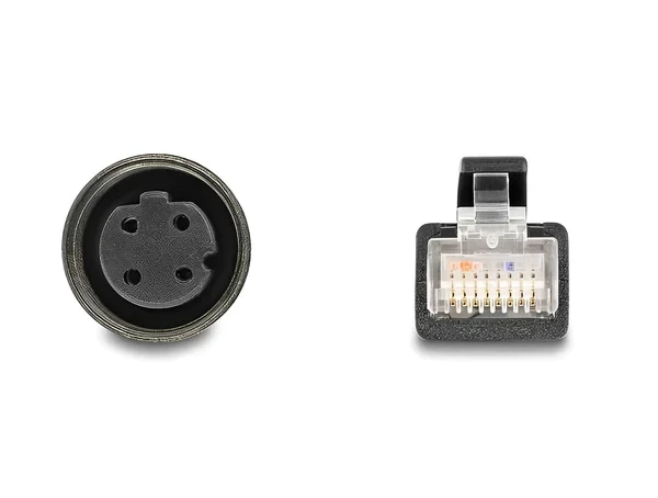 מתאם M12 Cat.5e שקע 4pin D-coded לתקע RJ45 אורך 50 ס"מ DELOCK | 60072