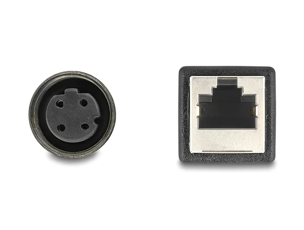 מתאם M12 Cat.5e תקע 4pin D-coded לשקע RJ45 אורך 50 ס"מ DELOCK | 60066