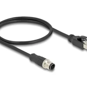מתאם M12 Cat.5e תקע 4pin D-coded לתקע RJ45 אורך 50 ס"מ DELOCK | 60073