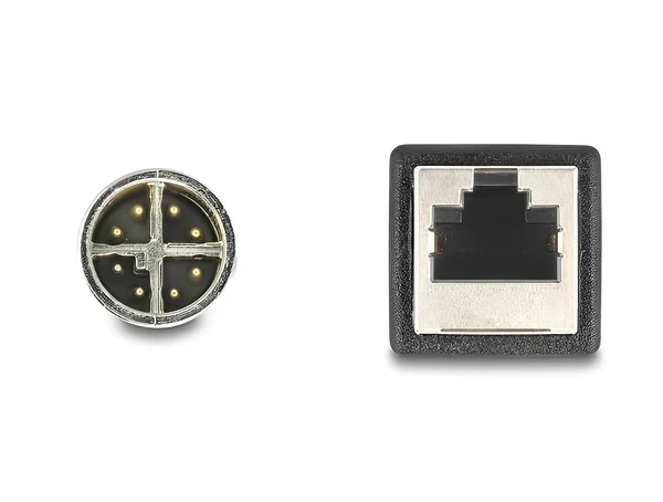 מתאם M12 Cat.6A TPU שקע 8pin X-coded לתקע RJ45 אורך 50 ס"מ DELOCK | 60071