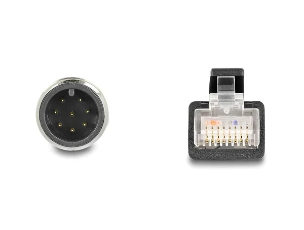 מתאם M12 Cat.6A TPU תקע 8pin A-coded לתקע RJ45 אורך 50 ס"מ DELOCK | 60075