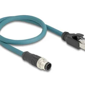 מתאם M12 Cat.6A TPU תקע 8pin A-coded לתקע RJ45 אורך 50 ס"מ DELOCK | 60075
