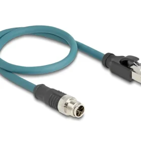 מתאם M12 Cat.6A TPU תקע 8pin X-coded לתקע RJ45 אורך 50 ס"מ DELOCK | 60077