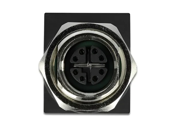 מתאם M12 Cat.6A שקע M12 8 pin X-coded לשקע RJ45 בזווית 90° נקבה DELOCK | 66316