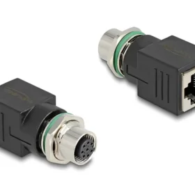 מתאם M12 Cat.6A שקע M12 A-coded 8 pin לשקע RJ45 ז/נ DELOCK | 60062